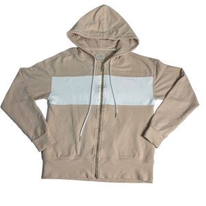 Lukasz Jemiol Women’s Hooded Sweatshirt XS Colorblock Zip Front Streetwear